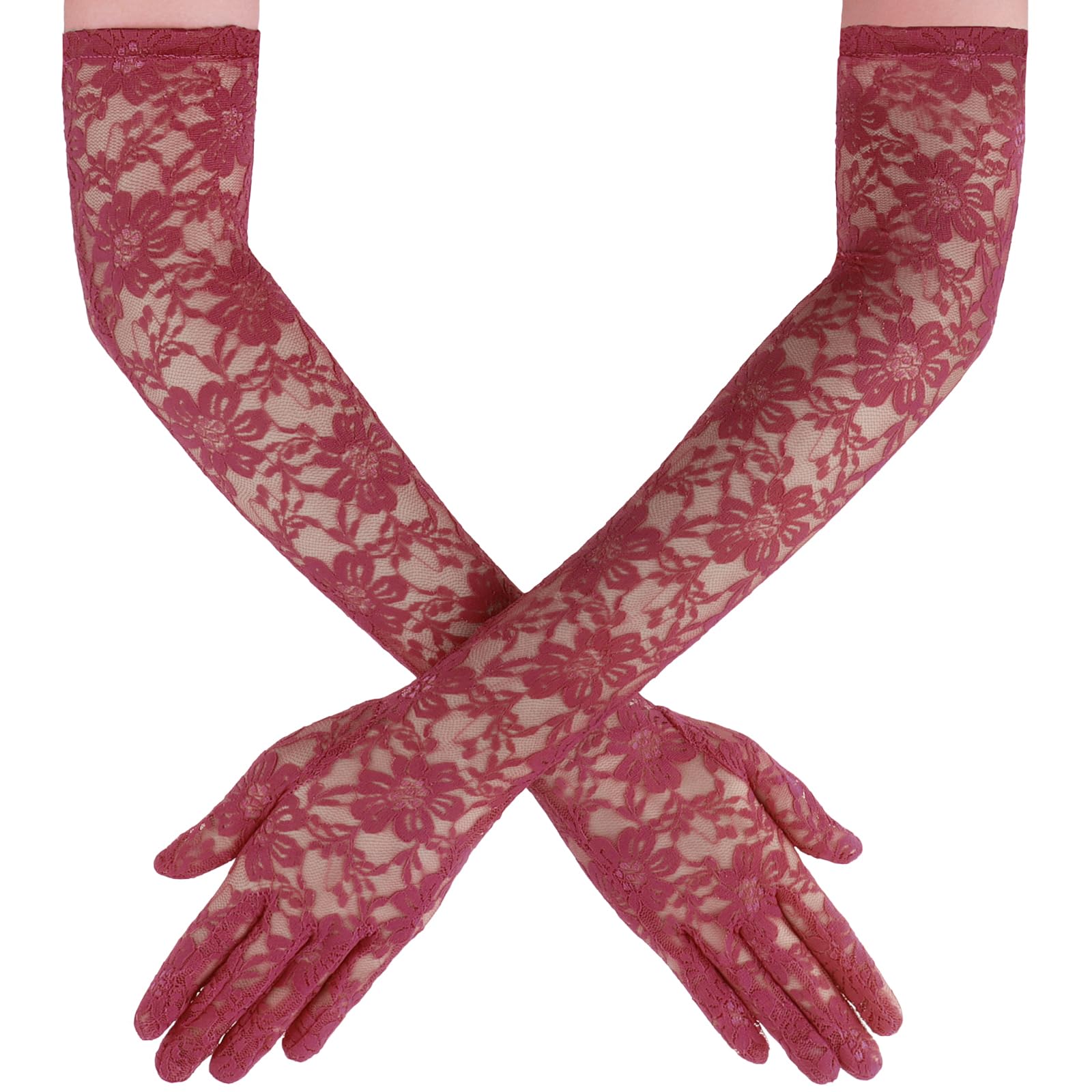 Lace Gloves Women, Elegant Long Elbow Opera Lace Gloves for Women