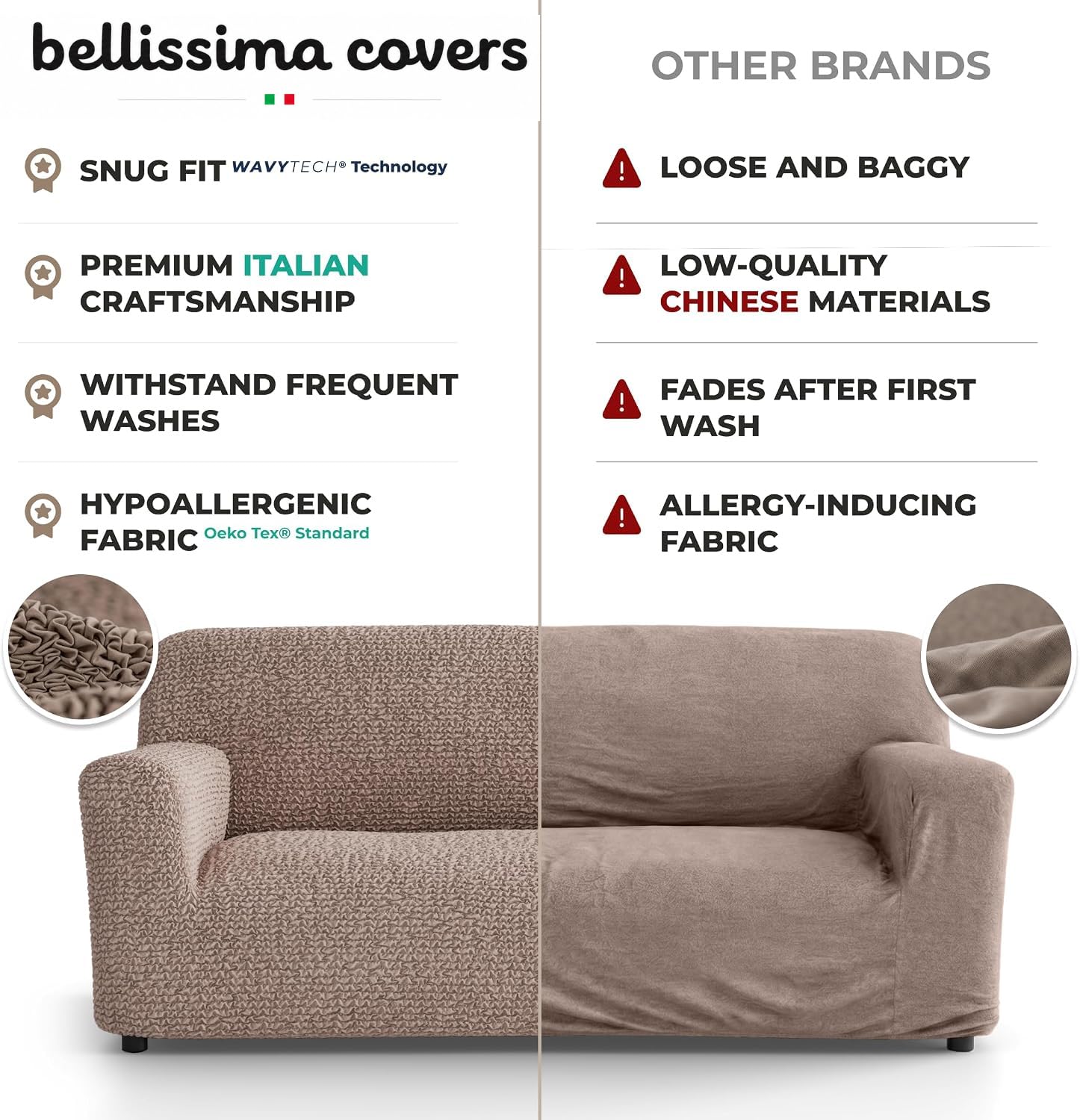 Bellissima Sofa Covers - Luxury Microfiber Slipcover -8