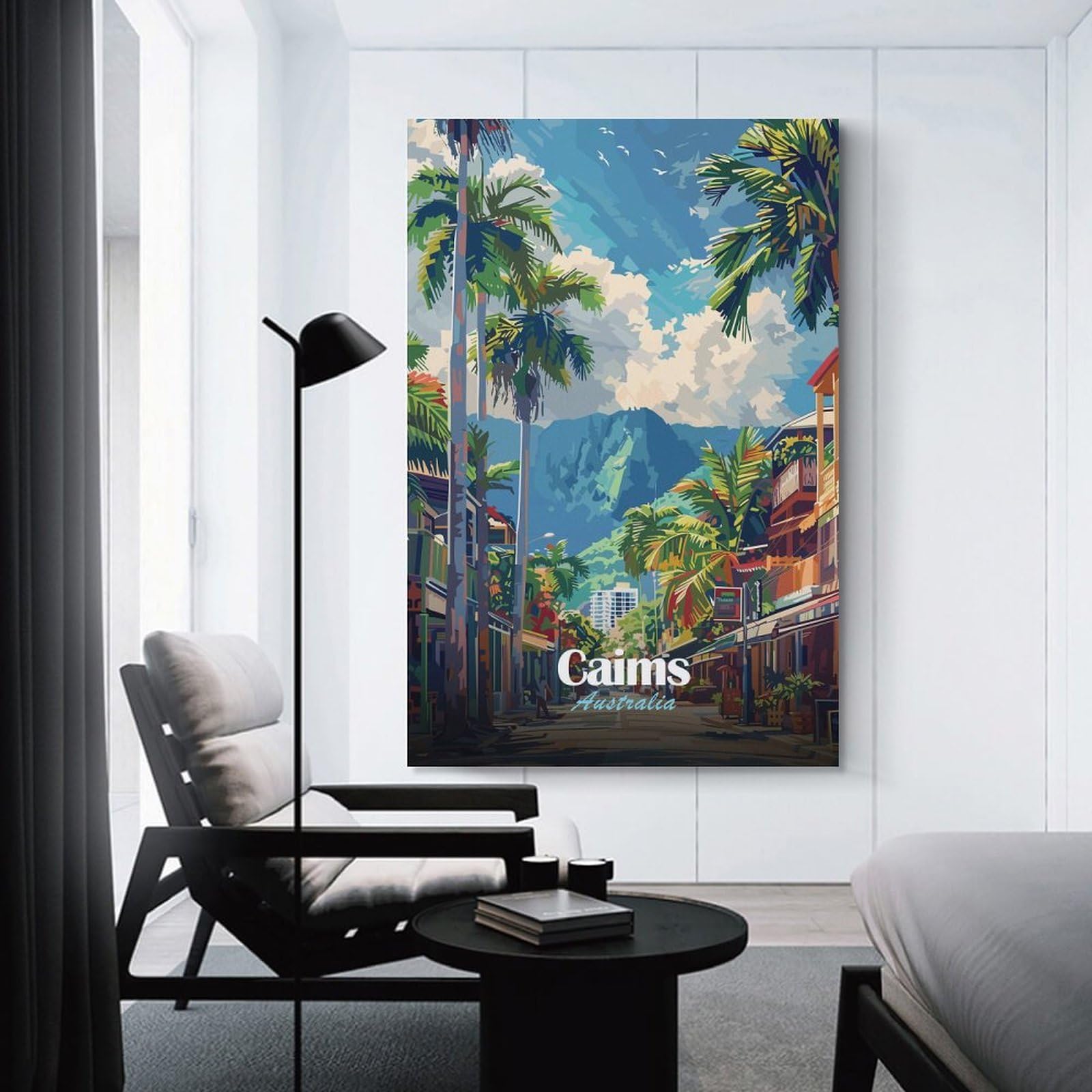Junmoney Cairns Australia Travel Wall Decor Canvas Print, 20x30inch(50x75cm), for Small Homes, Bedrooms Or Open Spaces, Wall Decor with Flexible Room Appeal