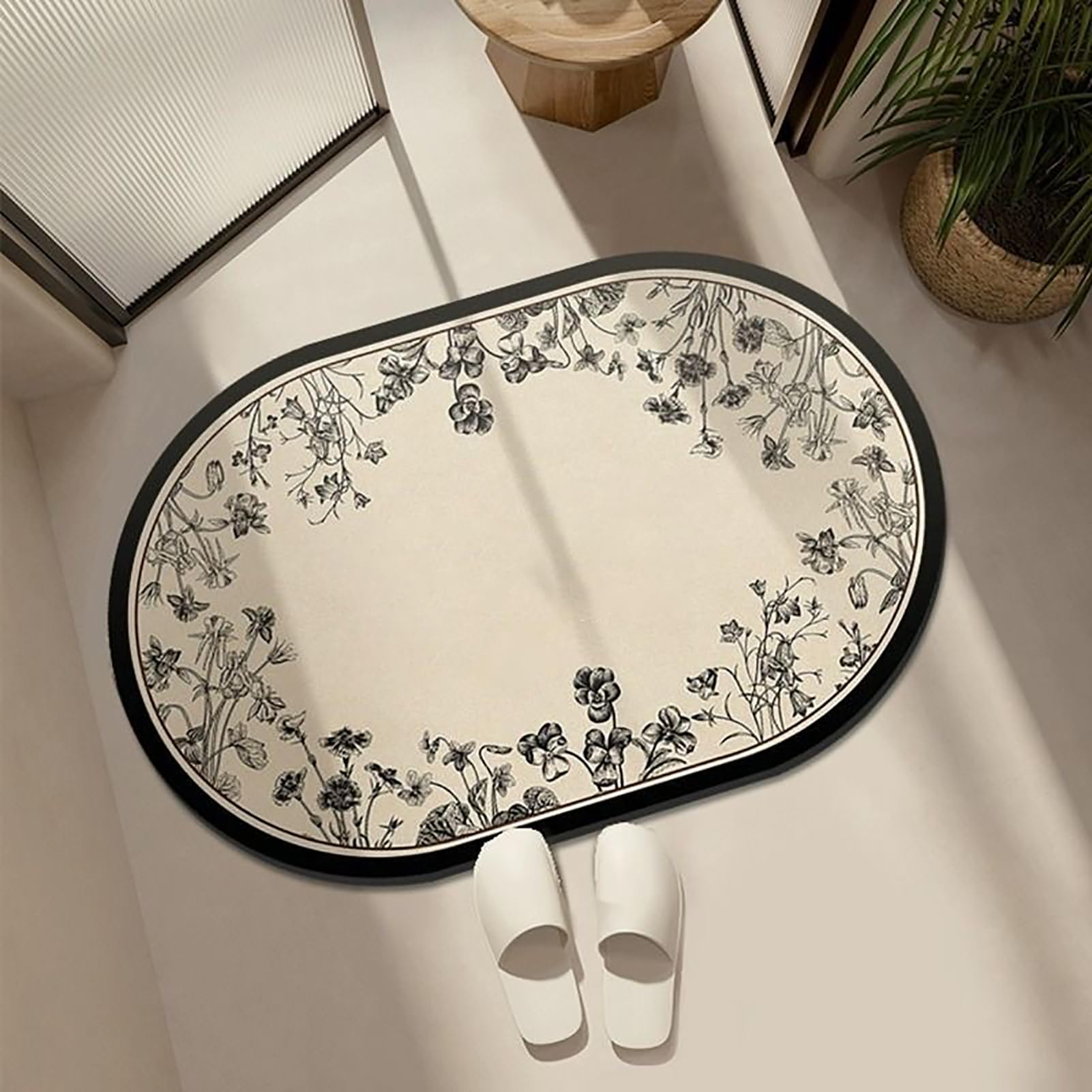 Tappeto in Microfibra 80x120cm, Indoor Floor & Door Mat, Morbido e Antiscivolo, Lunghi Lavabile, Tappeto Bagno Cucina Antiscivolo, Tappeto da Bagno Extra Assorbente, per Doccia e Ingresso