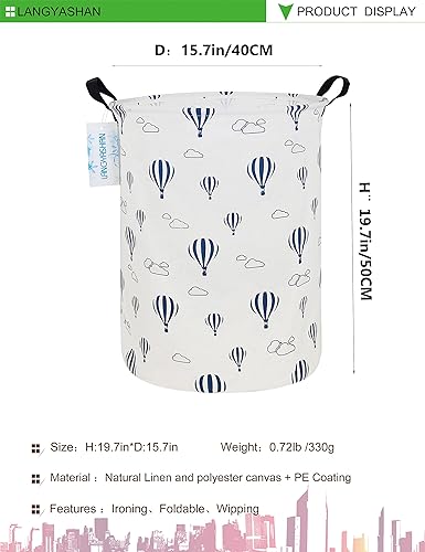 Miniatura 2 de LANGYASHAN Canasta de lona plegable para lavandería, cesta organizadora para almacenamiento, contenedores de juguetes, cestas de regalo, ropa de