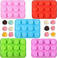 Vista 1 de Magigift Moldes de silicona para flores, molde para hornear con flores y forma de corazón, moldes de silicona antiadherentes para chocolate, dulces
