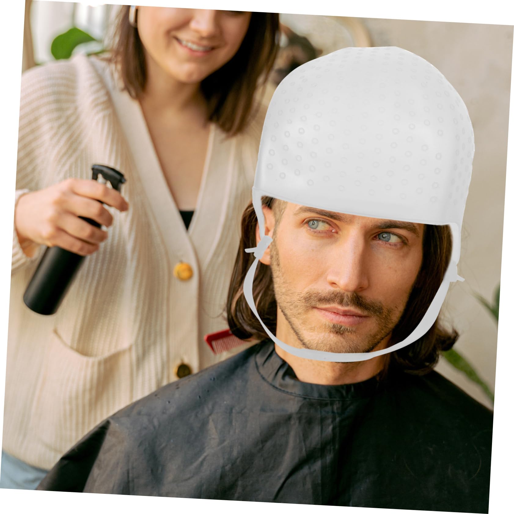 MUSISALY Hair Highlighting Hat Silicone Dyeing Cap Hair Coloring Kit Comfortable Fit Random Color