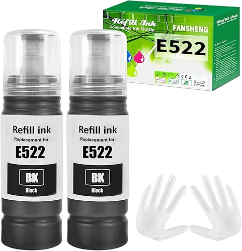 T522 Botellas de recarga de tinta negra T522 Botellas de recarga de tinta para impresora de inyección de tinta ET-2800 ET-4800 ET-2400 ET-2803