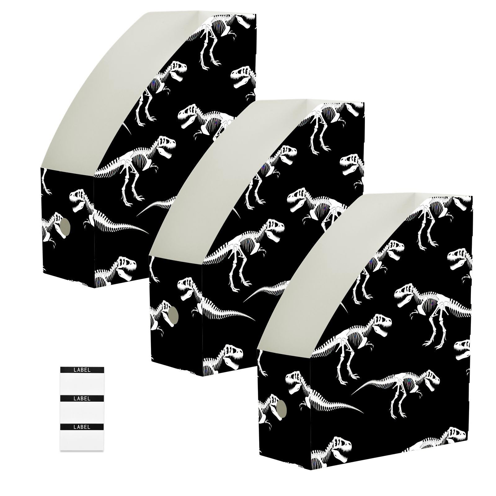 Elegante classico dinosauro nero Paper Organizer per scrivania