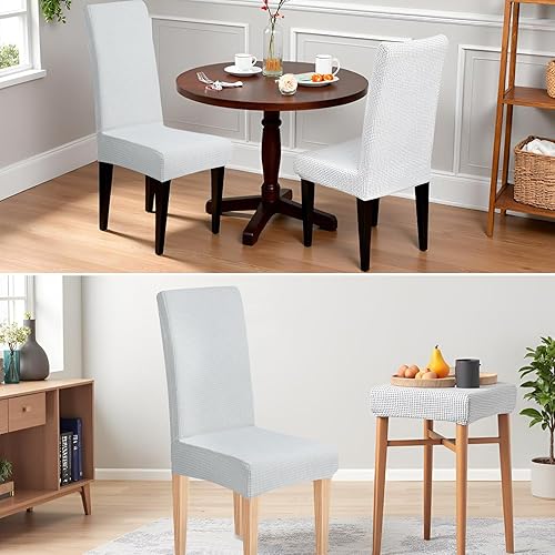 Miniatura 3 de Dioxide Juego de 6 fundas impermeables para sillas de comedor, fundas elásticas para sillas de comedor, fundas para sillas Parson, extraíbles y