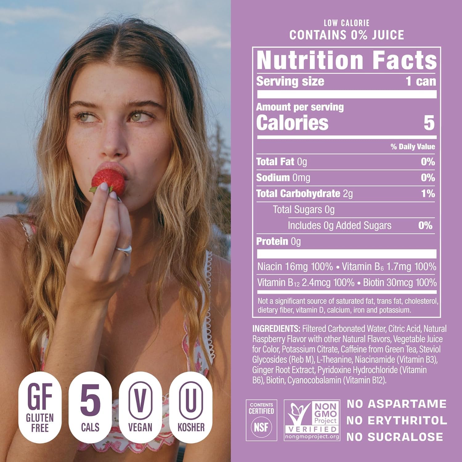 GORGIE Sugar Free Natural Energy Drinks, Wild Berry 12 Fz - Healthy Energy Drinks - Natural Coffee Replacement with Green Tea Caffeine and Biotin - 150mg Caffeine, Vegan, & Low Calorie - Image 2