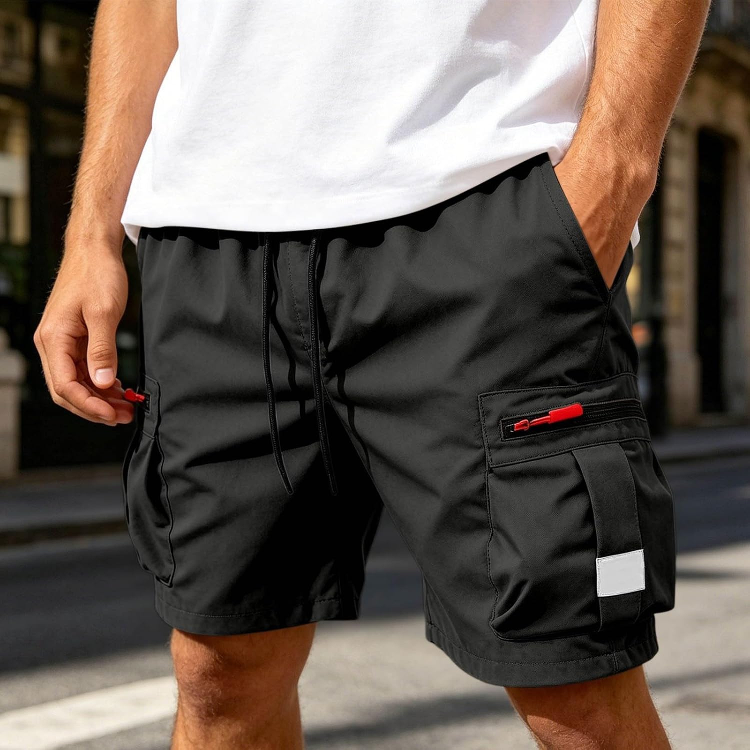 Baggy Cargo Shorts for Men Relaxed Fit, Lightweight Beach and Outdoor Cargo Shorts for Hiking, Fishing Wear
