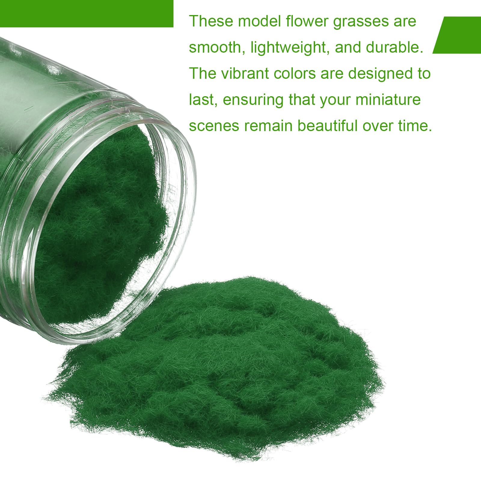 CoCud Model Grass Terrain Powder, 185ml Capacity, Fake Miniature Flower Grass Tree 3mm Nylon Dark Green - Image 3