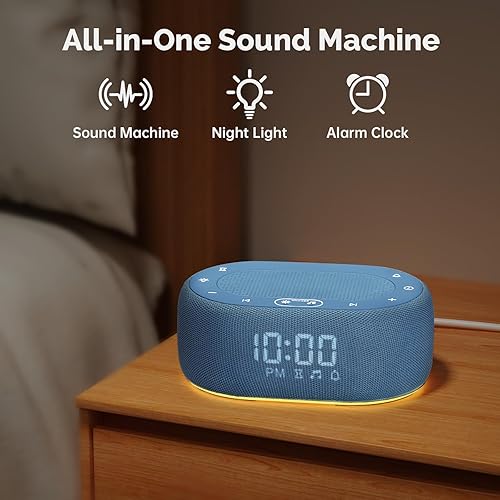 Miniatura 2 de 1Mii Máquina de sonido de ruido blanco para dormir, máquina de ruido marrón para bebés y adultos, 18 sonidos relajantes con luz nocturna de 7