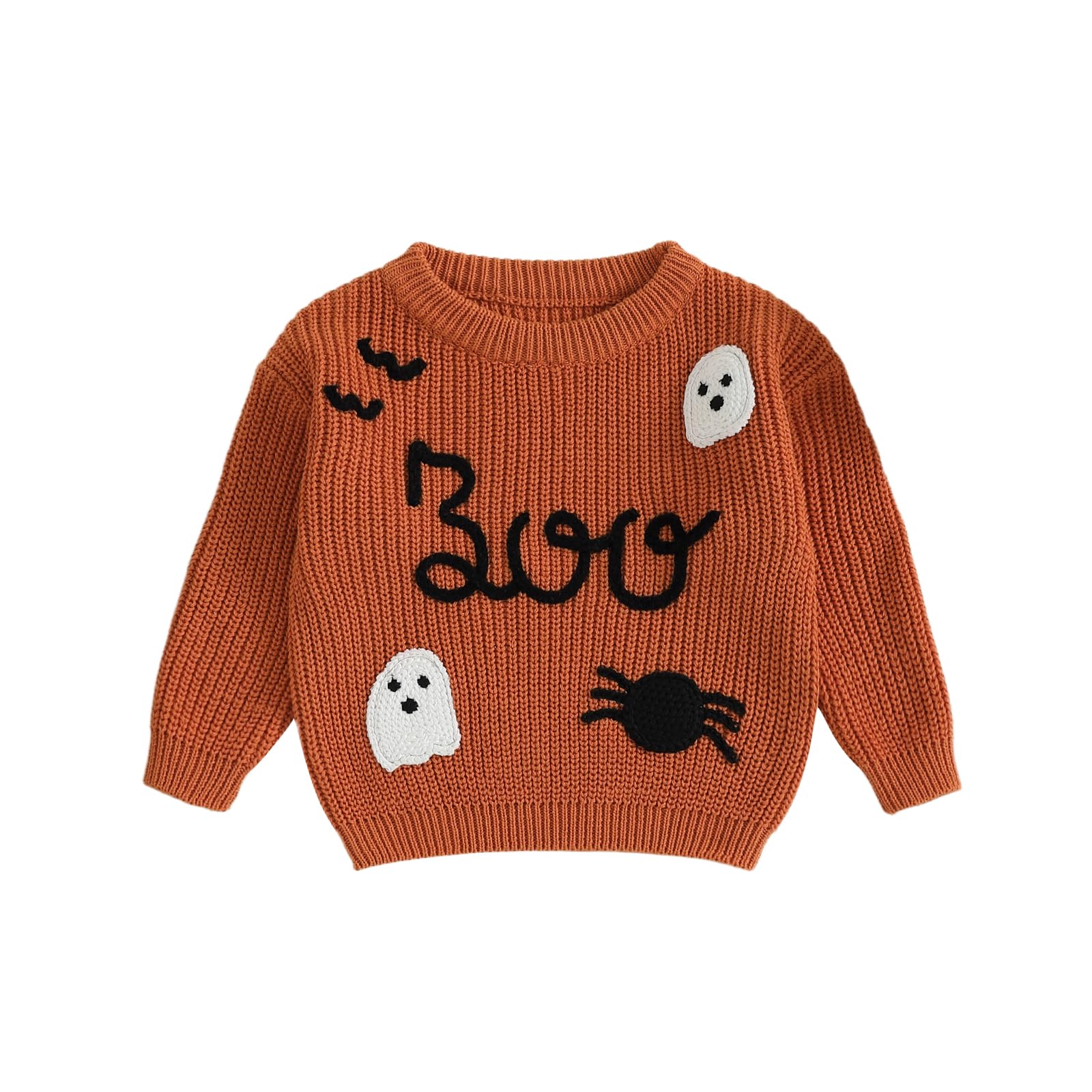 LSFYSZD Toddler Baby Girls Boys Halloween Pumpkin Sweaters Long Sleeve Crew Neck Winter Warm Knitwear Pullover Jumpers Top — view 10