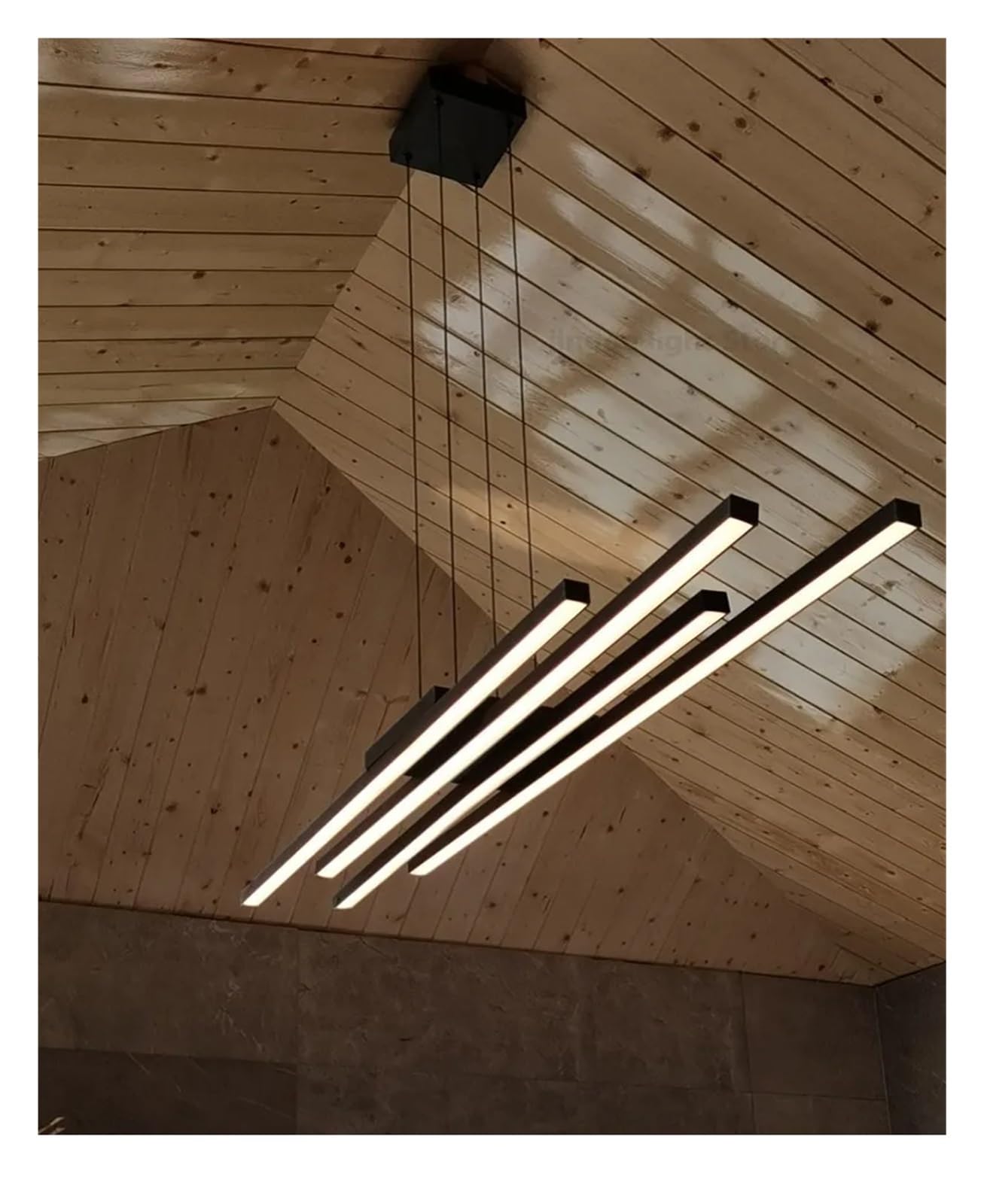 Nowoczesna Lampa Wisząca Led Z żyrandolem, ściemnialna, Liniowa Lampa Wisząca Z Pilotem, Regulowana Aluminiowa Lampa Sufitowa Z Akrylu Do Jadalni I Kuchni Z Wyspą Onecolor 110cm