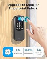 Vista 3 de Cerraduras inteligentes para puerta delantera, cerradura de puerta de huella dactilar sin llave, cerradura inteligente con teclado electrónico