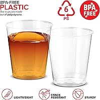 Vista 3 de Stock Your Home - Vasos de chupito de 1.5 onzas - 500 vasos de chupito de plástico mini (1.5oz) Vasos desechables transparentes para chupitos