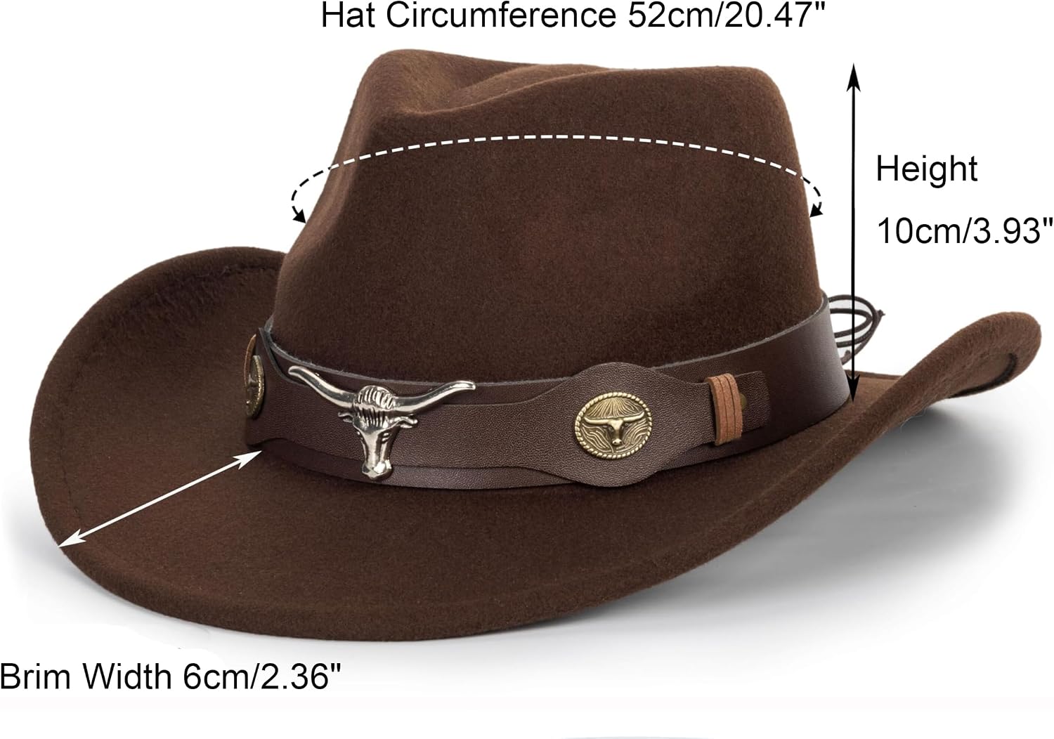 FGSS Kids Western Hats Toddler Boys Girls Cowboy Felt Fedora with Belt Buckle 3-7T
