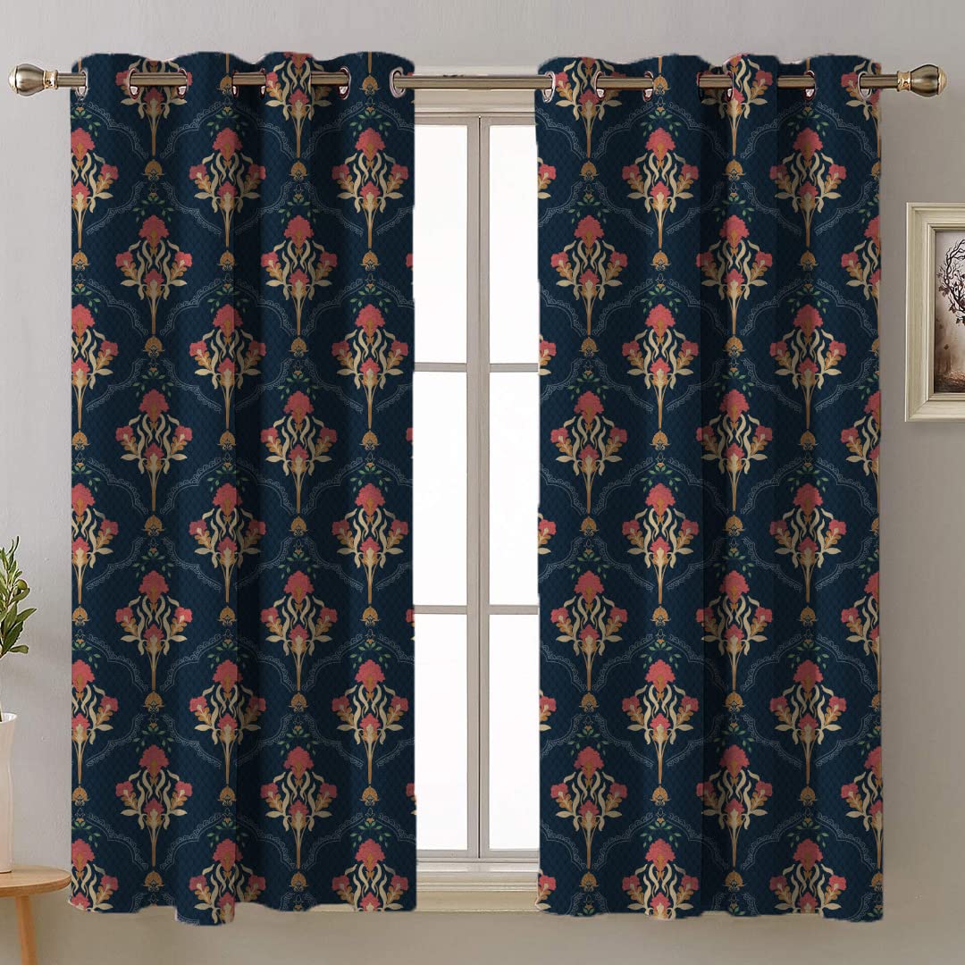 SPACES DRAPE STORY 5 Feet Polyester Paisley Digital Printed Premium Grommet Window Curtain, Blue Coral, Pack of 2 (B0BWNY2288) Amazon Price History, Amazon Price Tracker