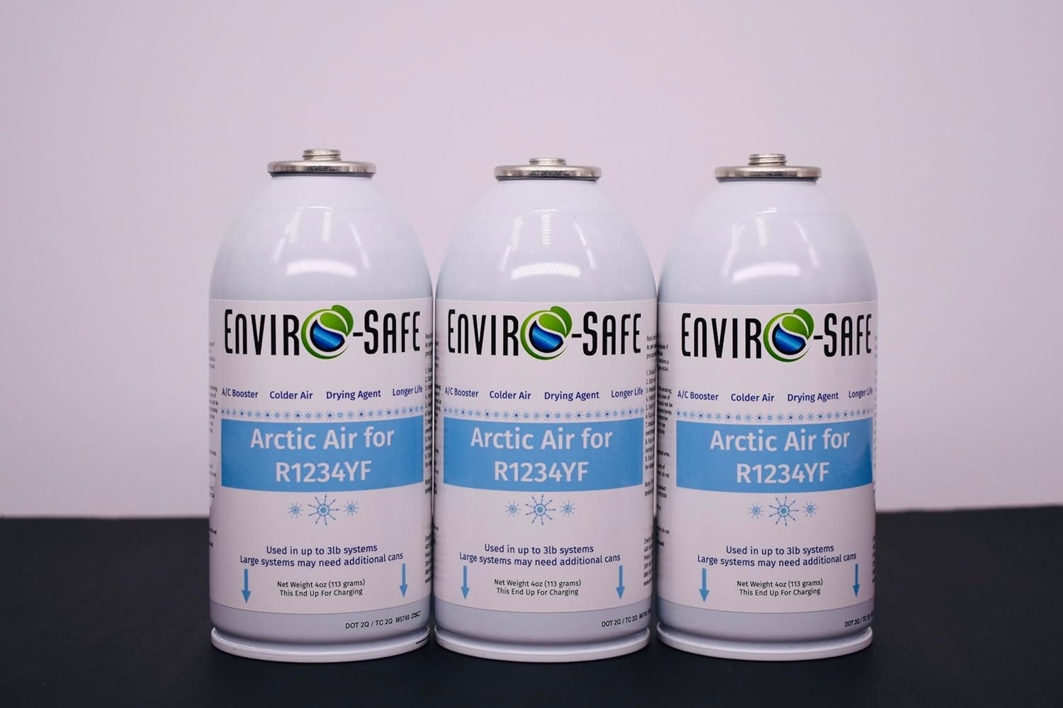 Arctic Air for R1234YF Systems – AC Booster & Moisture Remover – Dual-Action Performance Enhancer for Colder Air & Extended System Life – 3 × 4 oz Cans