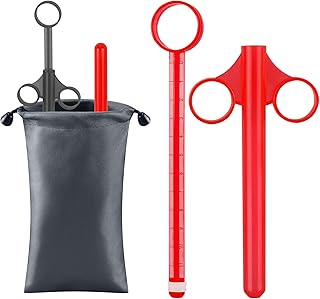 [2PcsStorage Bag] Lube Applicator Syringe with 10ml Precise Scales 6 5&quot Anal Lube Shooter with Air Proof Silicone Cap Re