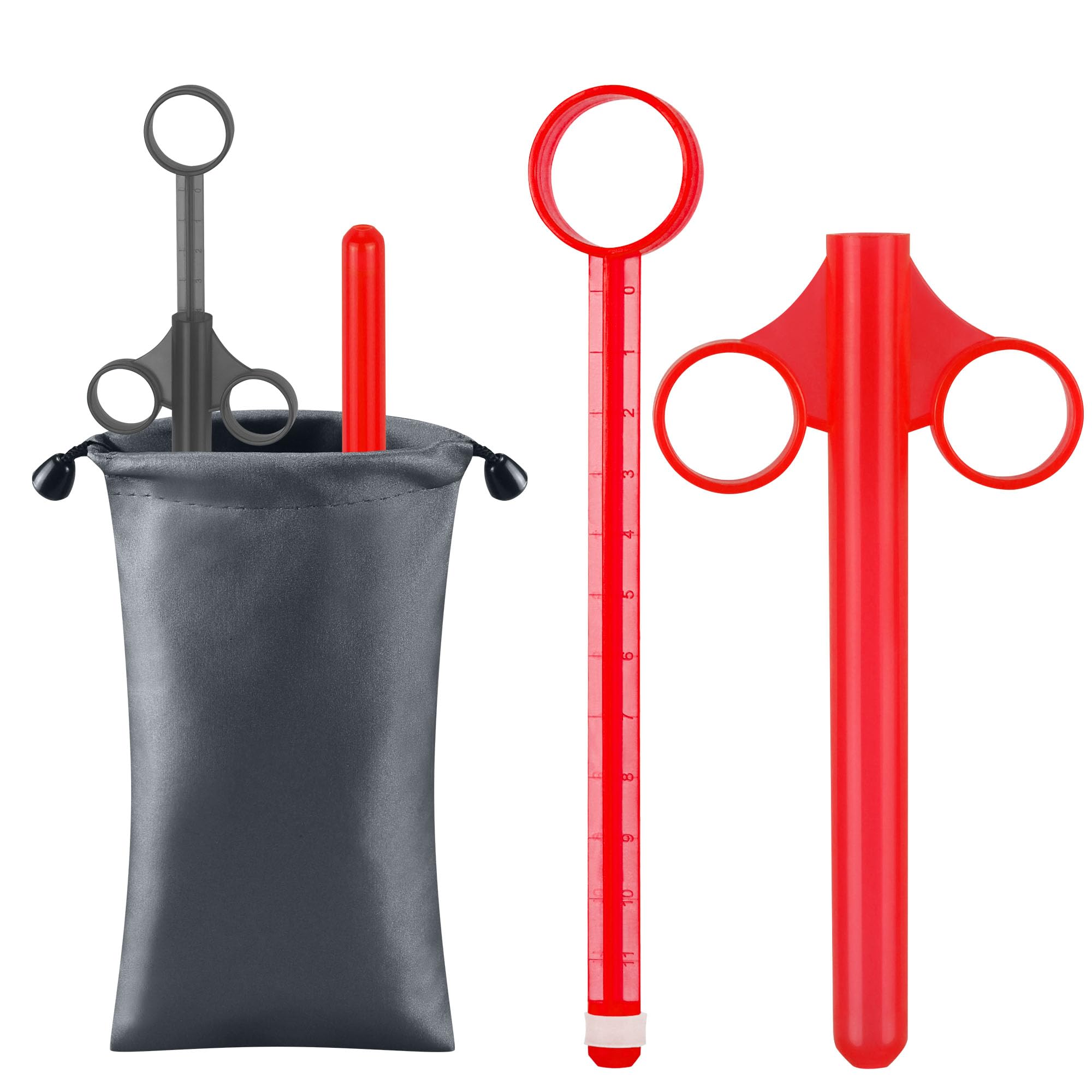 Amazon.com: [2Pcs+Storage Bag] Lube Applicator Syringe with 10ml Precise  Scales, 6.5" Anal Lube Shooter with Air-Proof Silicone Cap Reusable  Lubricant Tube Applicator for Women, Men & Couples, Black Red : Health &