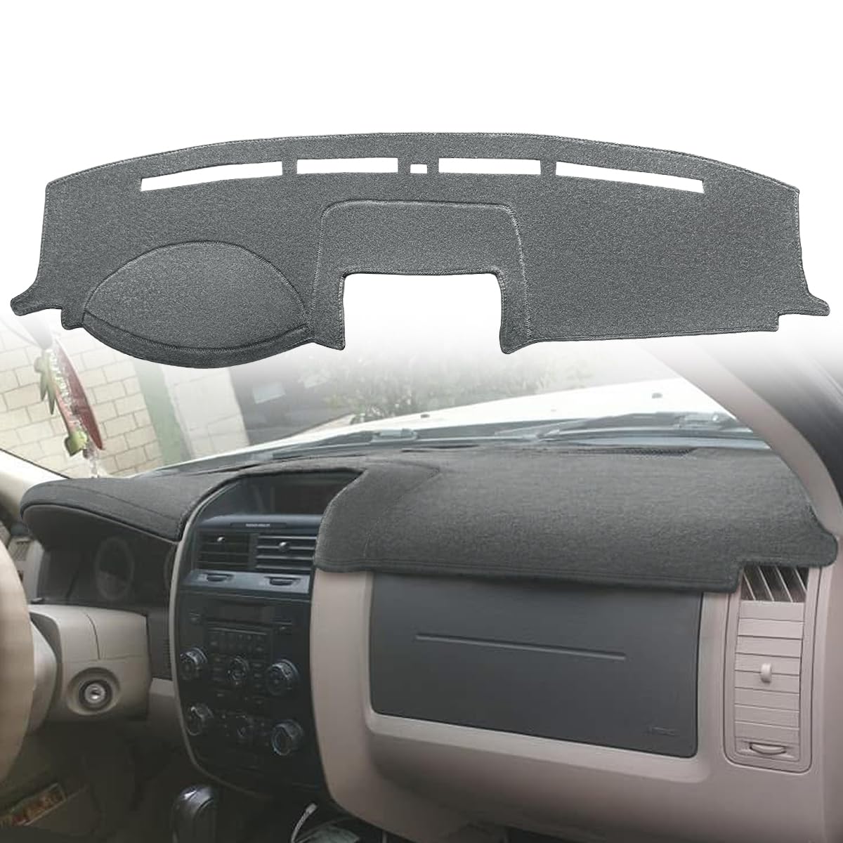 Yiz Dash Cover Mat Custom Fit for Ford Escape/Mercury Mariner/Mazda Tribute Dashboard Cover Pad Carpet J178(Dark Gray)