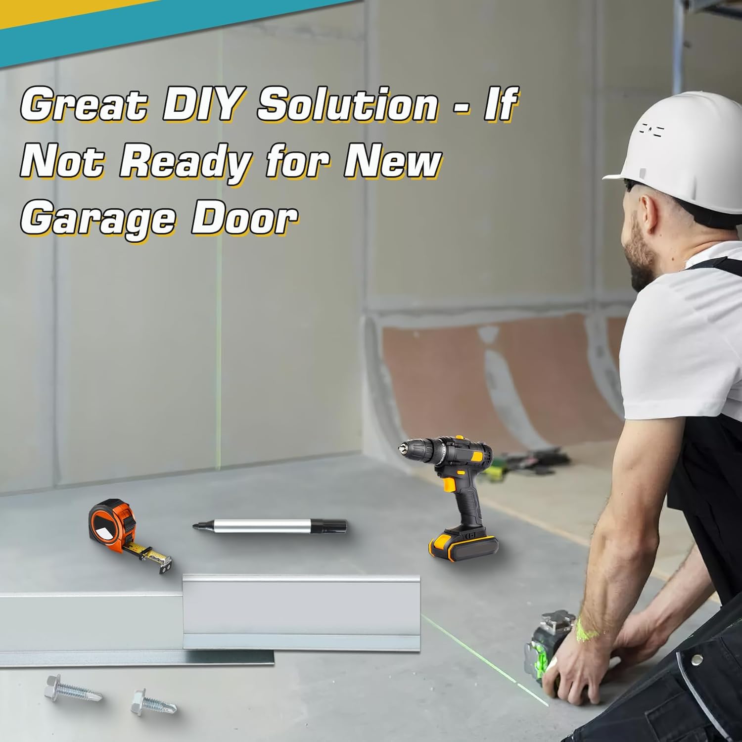 9 Foot Garage Door Strut, Heavy Duty Steel Reinforcement Bracket Kit, Quiet Operation, Hurricane Brace Kit