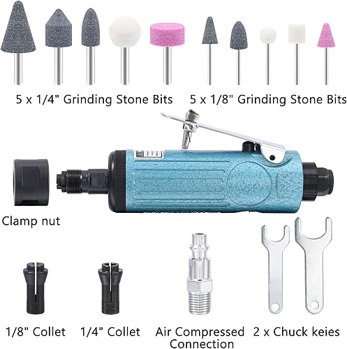 Miniatura 4 de Amoladora neumática con pinzas de 14" y 18", amoladora recta de aire y amoladora angular de aire (amoladora recta)