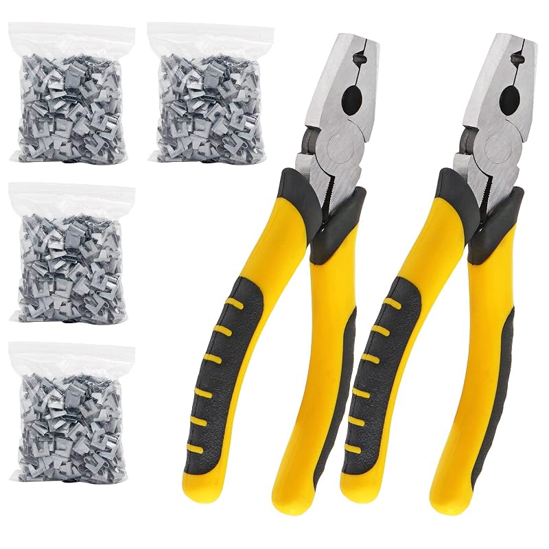 Kit de Alicates para Anéis de Retenção com 1.200 Clipes para Gaiolas de Arame LZWUNYXE
