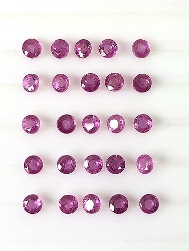 Miniatura 4 de Zafiro rosa brillante de forma redonda facetada suelta tamaños 0.157 in, 0.197 in, 0.236 in, 0.276 in, 0.315 in, 0.354 in, 0.394 in, 0.433 in y