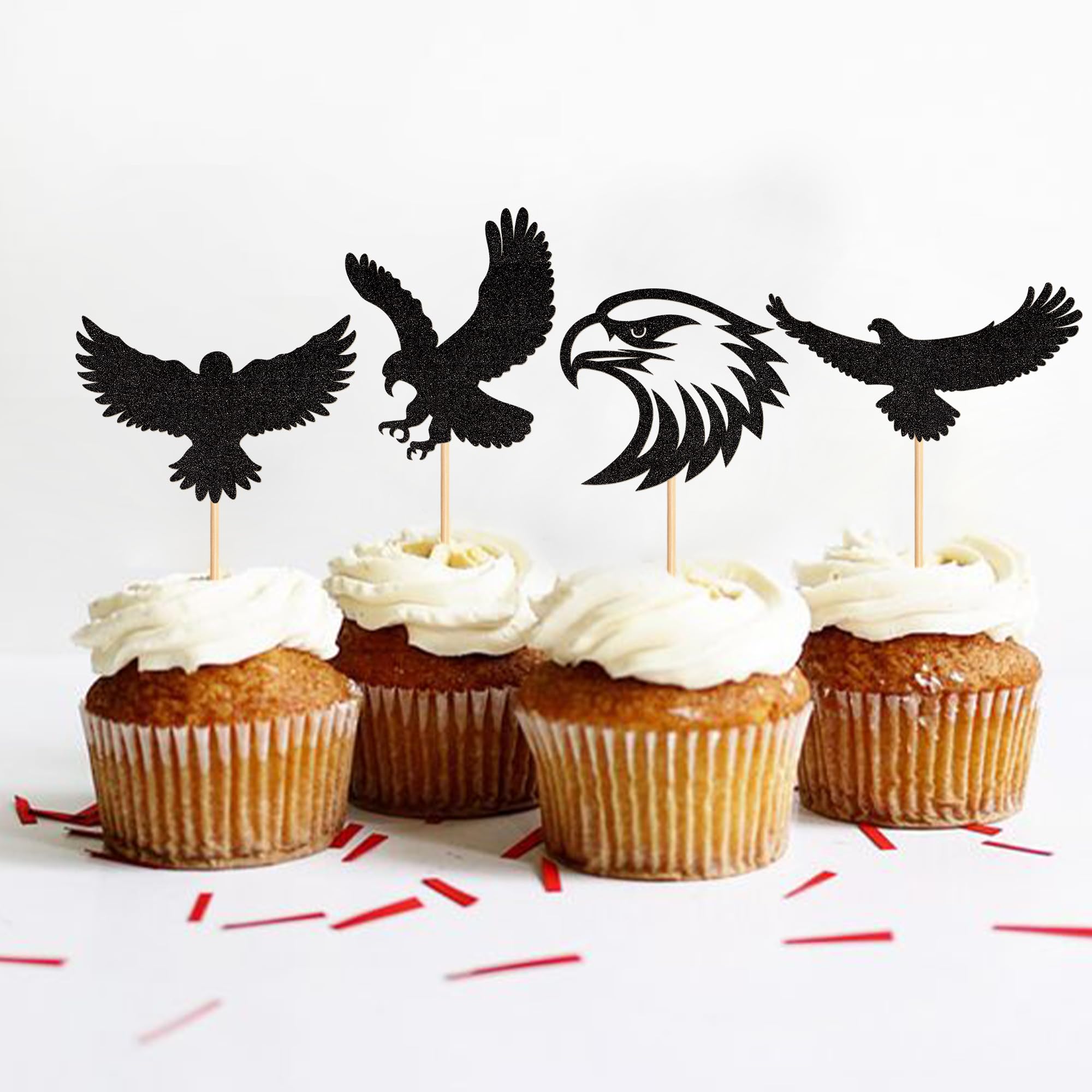 Lot De 24 Décorations De Cupcakes En Forme D'aigle « Happy
