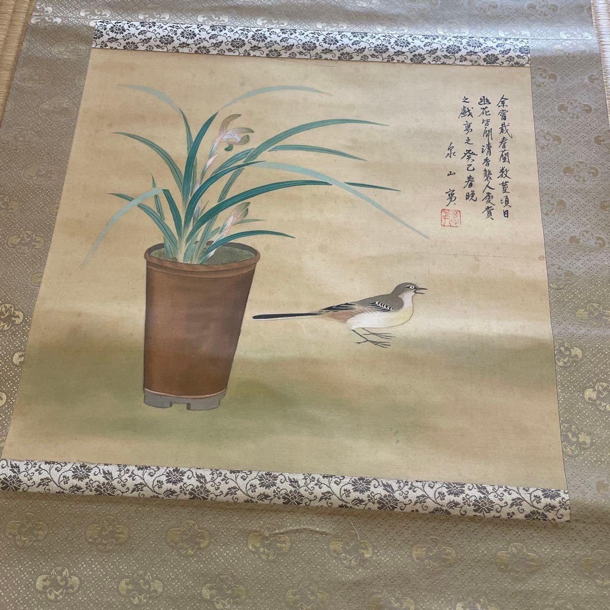 掛け軸 古川翠峯 高千穂峡 絹本 希少 軸装 茶道具 掛軸 美品 です