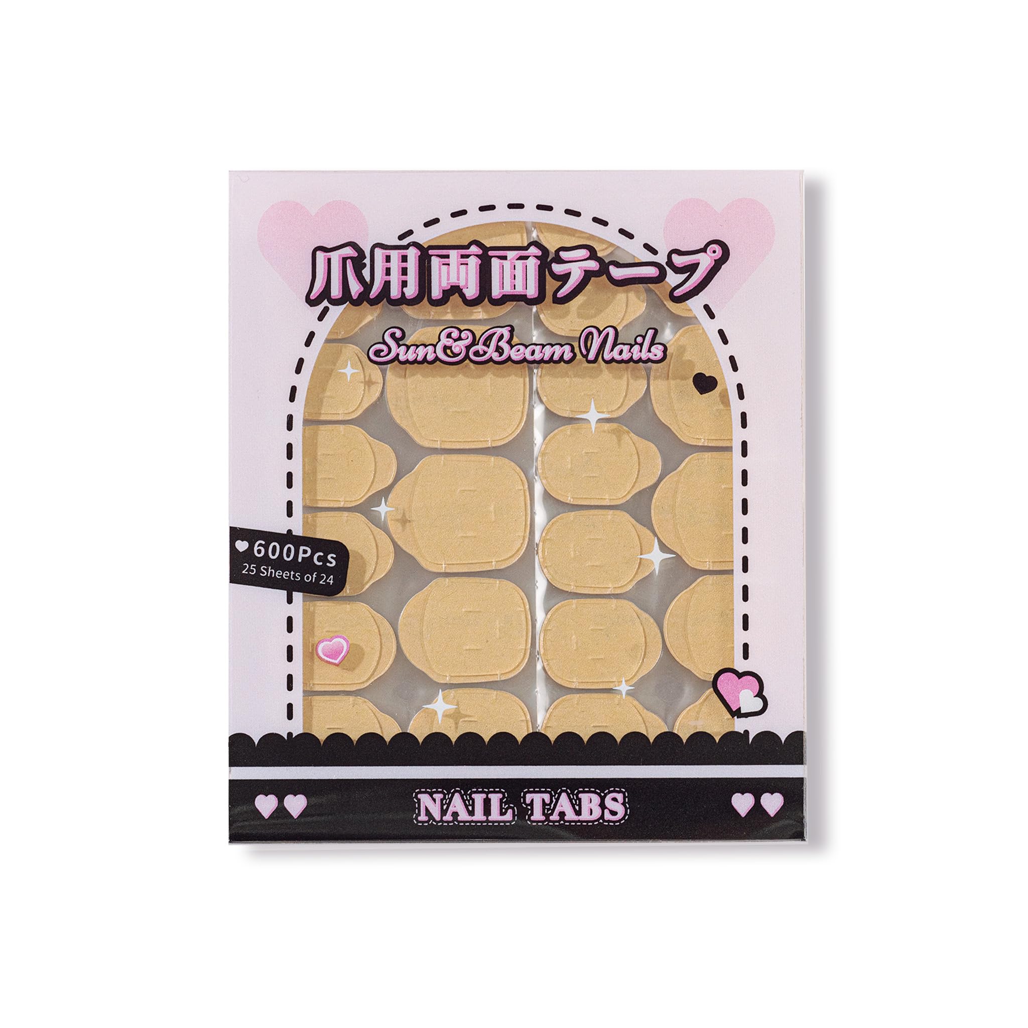 Sun&Beam Nails Klebetabs für Press-On Nails künstliche Nägel extra dünn 0,3 mm doppelseitig starker Halt 600 Stück große Größe für breitere Nägel ohne Flüssigkleber (Große Größe)