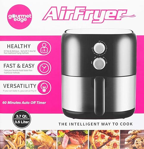 Miniatura 3 de Freidora de aire, freír con aire extra caliente, cocinar, crujiente, asar, hornear (manual, 3.5 cuartos de galón)