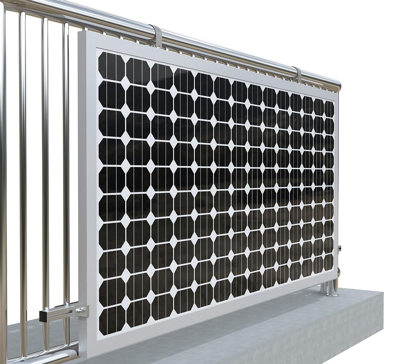 revolt Universal-Balkon- & Zaun-Geländer-Halterungen für Solarmodule, silber
