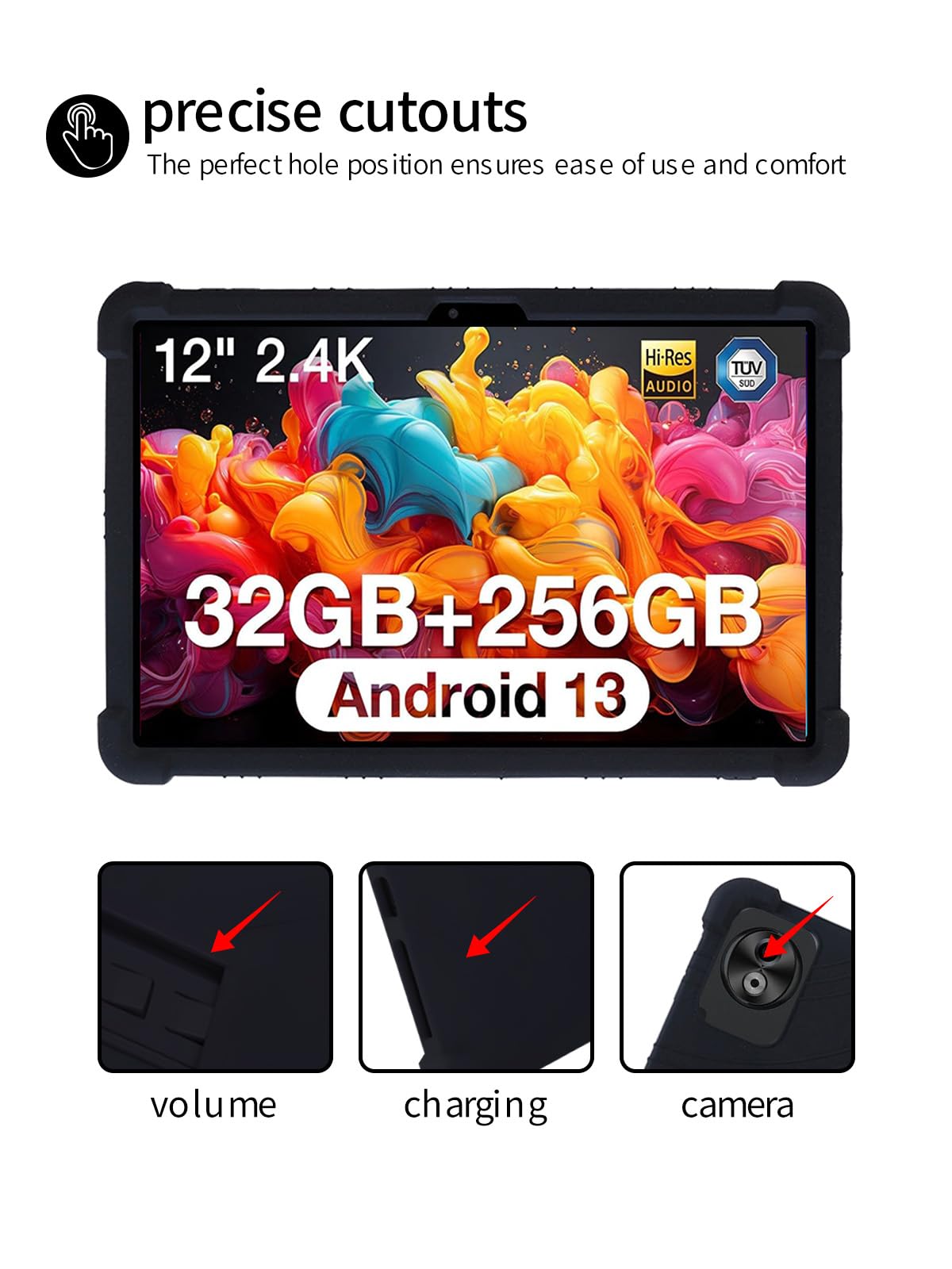 BOVUGAC - Funda para tablet DOOGEE T20 Ultra, de 12 pulgadas, silicona suave, soporte ajustable, a prueba de golpes, apta para niños, para tablet DOOGEE T20 Ultra, de 12 pulgadas (negro)