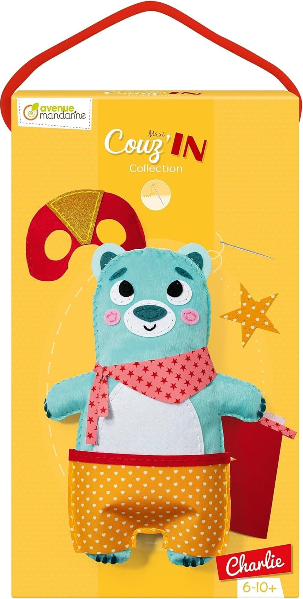 Avenue Mandarine KC156C - Kit Cratif Couture Enfant - Doudou  coudre Maxi Couz'IN -  partir de 6 ans - Super-Charlie