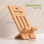Pezin & Hulin Cell Phone Tablet Stand, Bamboo Wooden Smart Phone Desktop Charging Dock Holder Compatible with Pad, 8 Plus X XS Max XR, All Android Cellphone, Tablet (Natural 18.6x10.5x0.8cm)