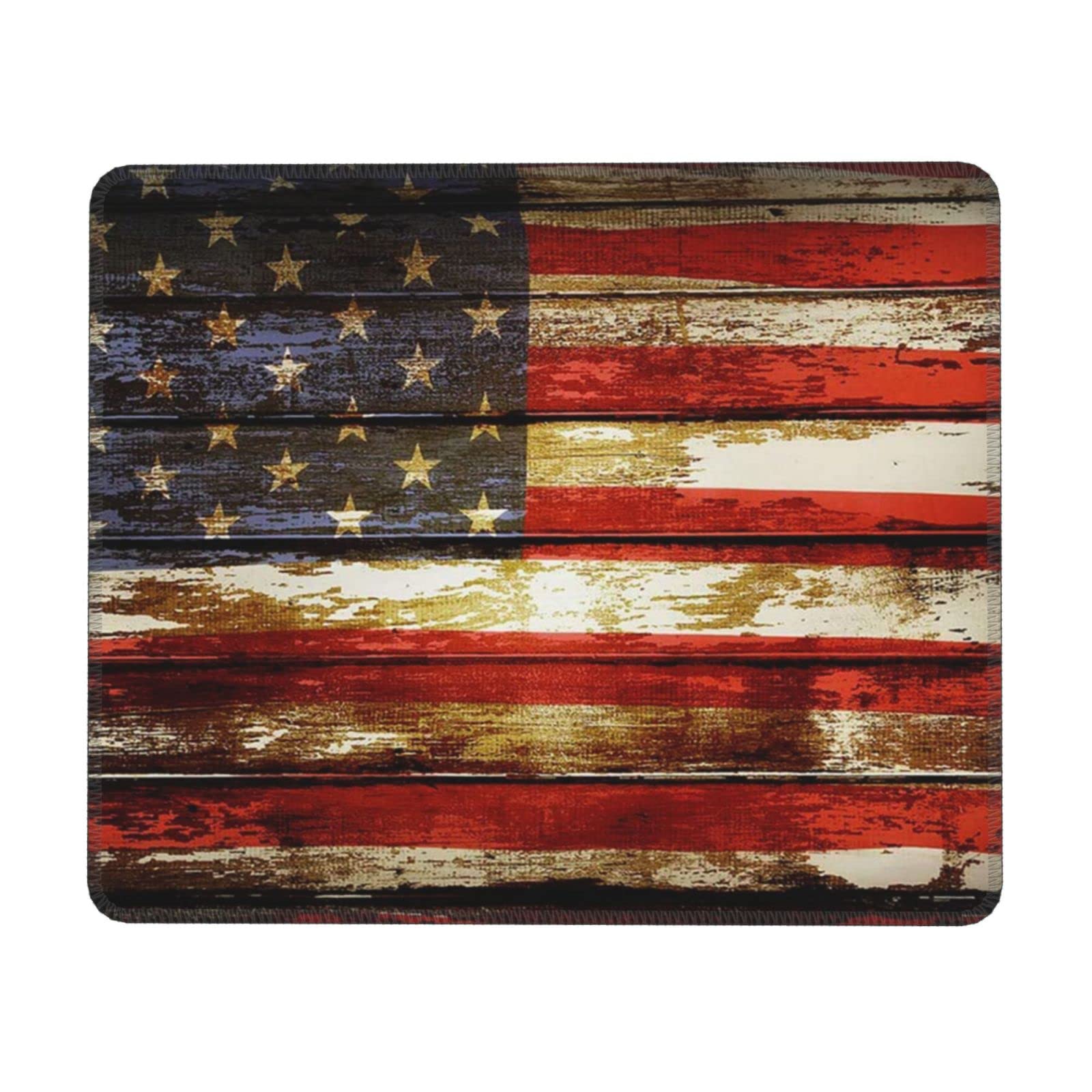 Tapis De Souris Rond Drapeau Américain Vintage – 20.3cm, Polyester, Base Caoutchouc 3mm, Antidérapant, Pour Bureau Et Gaming
