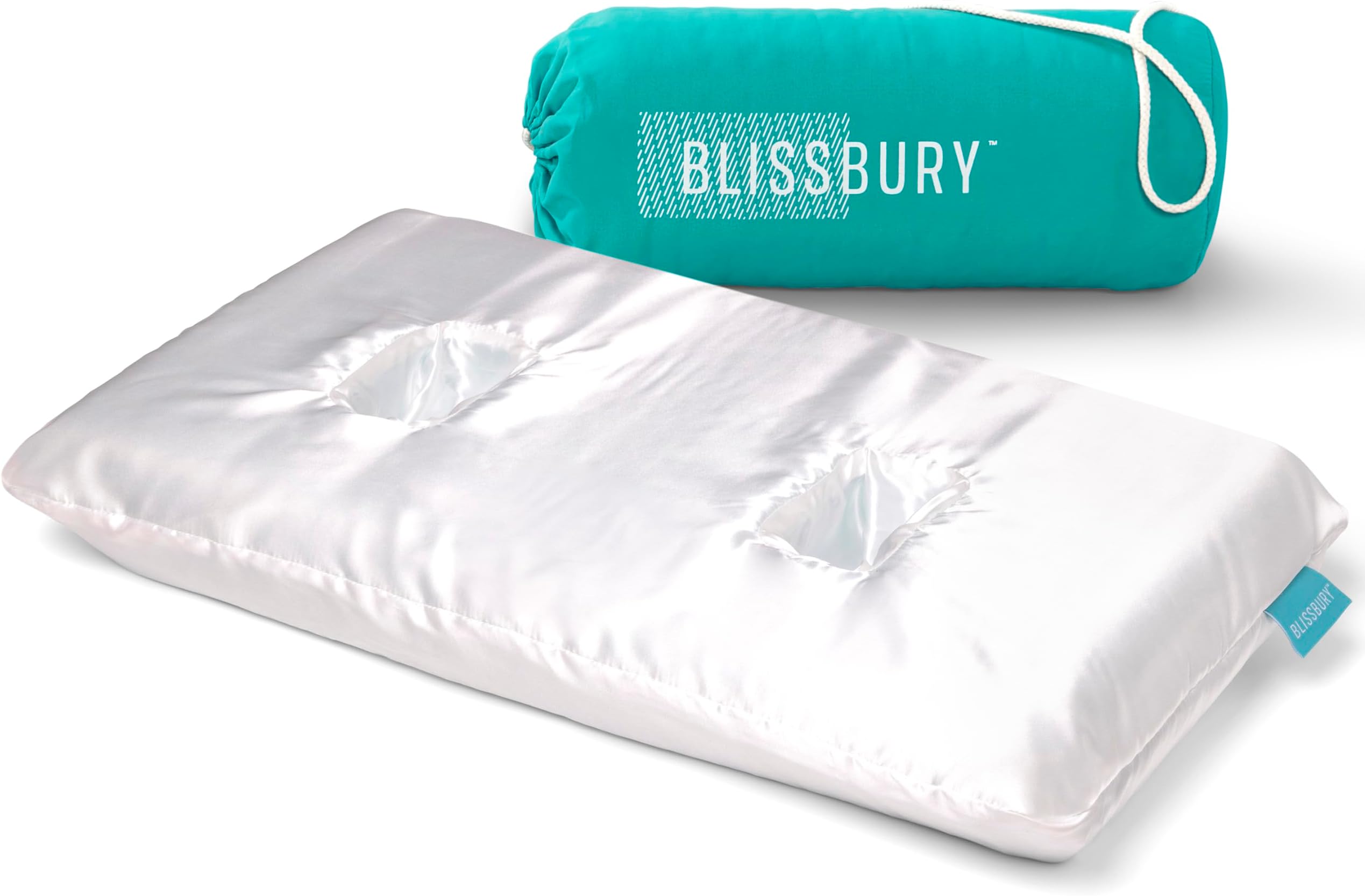 BLISSBURY Mini Ear Hole Pillow TravelFriendly Memory Foam Pillow with Ear Hole