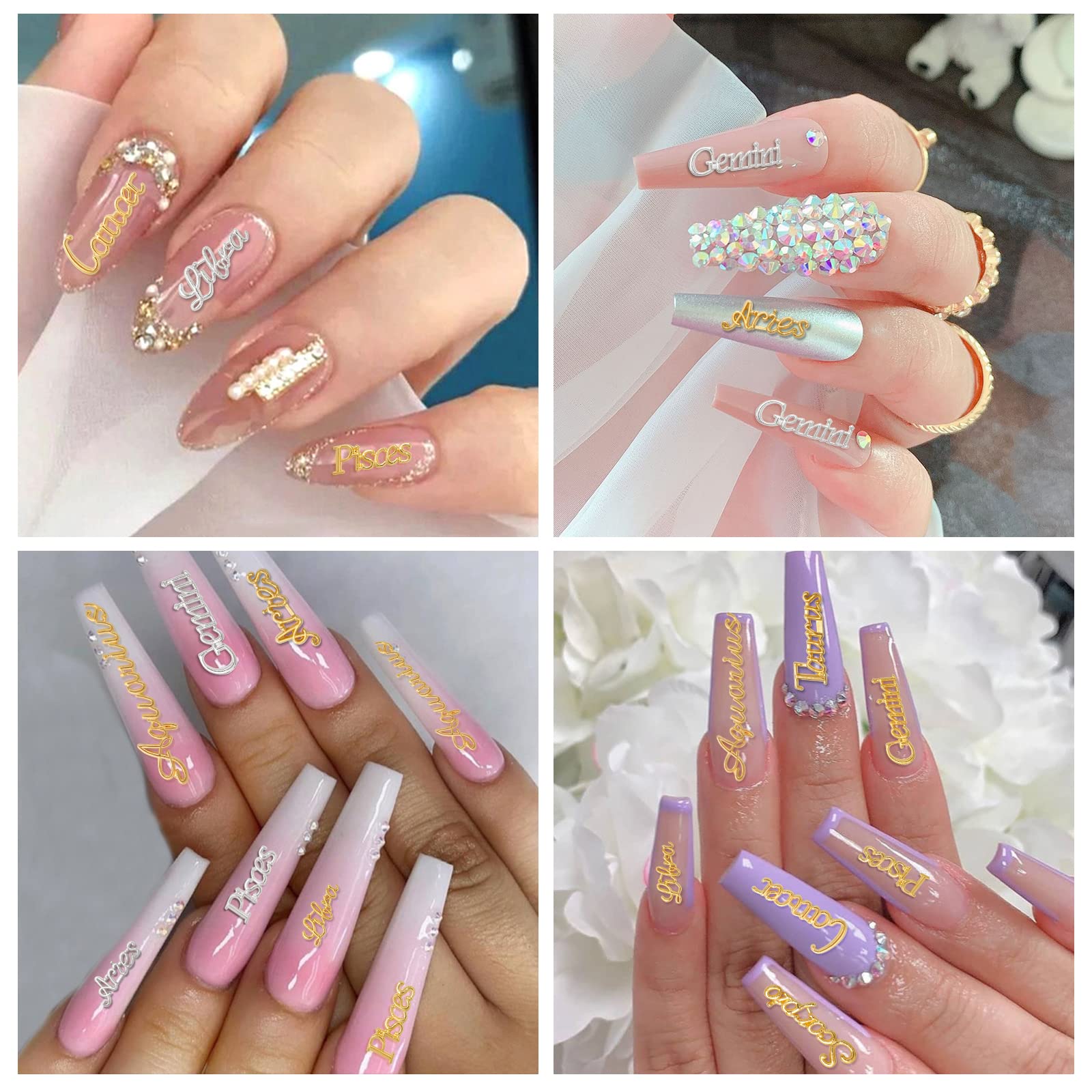 Amazon.com: UHOMENY 72Pcs Nail Art Charm, 3D Nail Charms Accessories Zodiac  Croc Sign Charms for Acrylic Nails Golden Constellation Scorpio Nail Art  Supplies for Woman DIY with Plastic Box : Beauty &