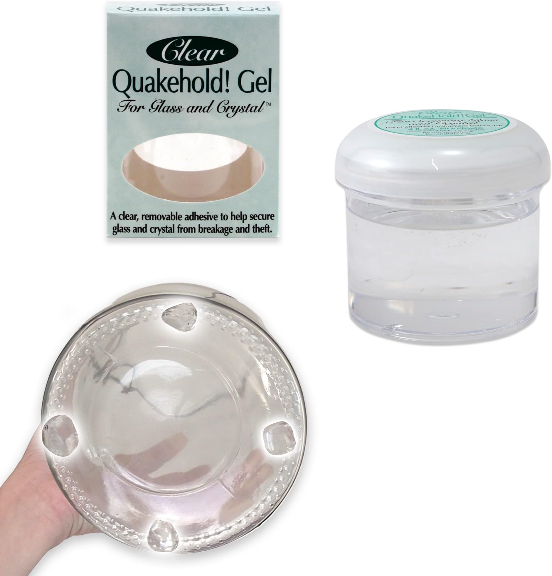 QuakeHold!! Gel Museum Gel for Glass and Crystal - Prevents Precious Figurines from Tumbling