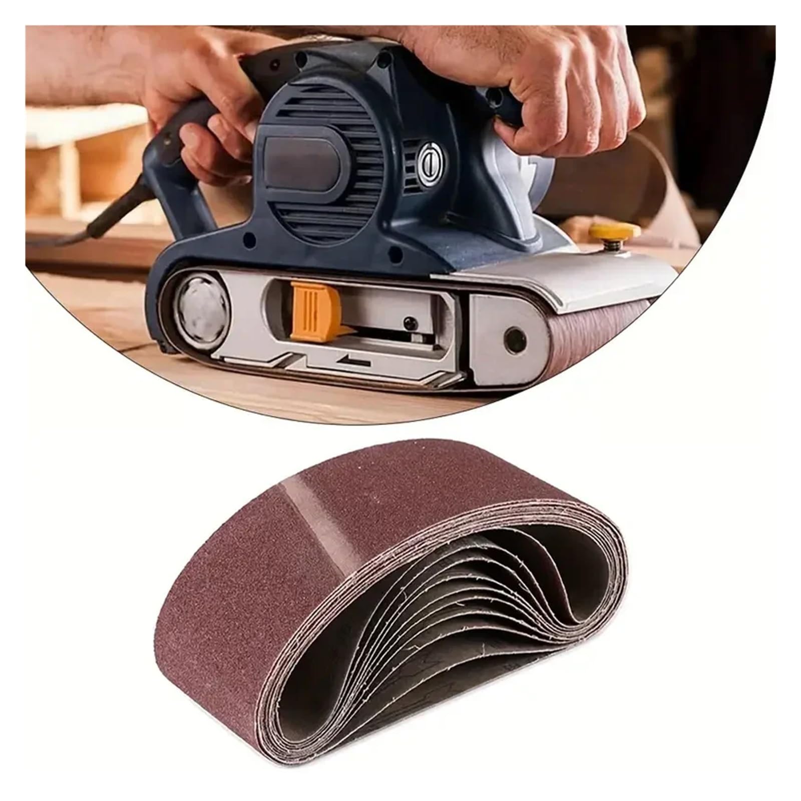 Correa Abrasiva 10 bandas de lijado 75 x 533 mm (2,95 20,98 pulgadas), grano 60, 80, 120, 150, 180, 240, 320 y 400, adecuadas for lijar nivelar madera(10Pcs 80 Grits)