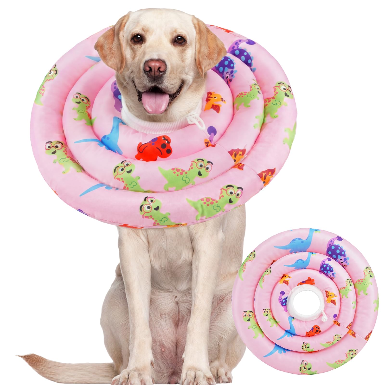 IECOii Dog E-Collar,Soft Dog Cone After Surgery Neck Protection,Pink,3XL