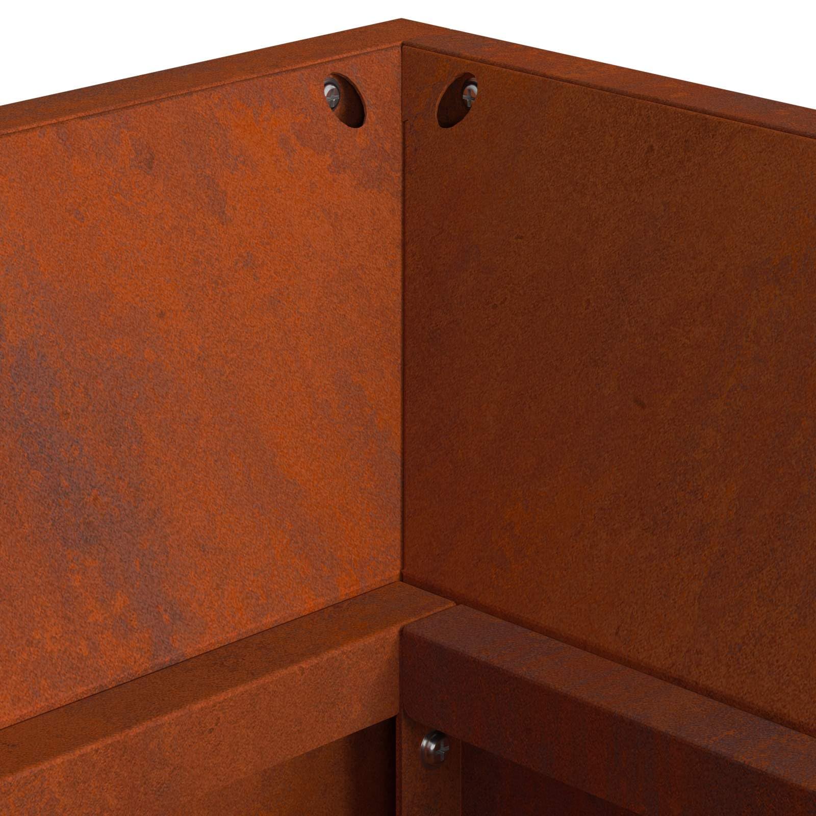 Braise Marrone 160 x 45 x 35 cm Acciaio Braciere Fuoco Multifunzionale Camino Esterno per Giardino, Riscaldamento, Terrazza, Campeggio
