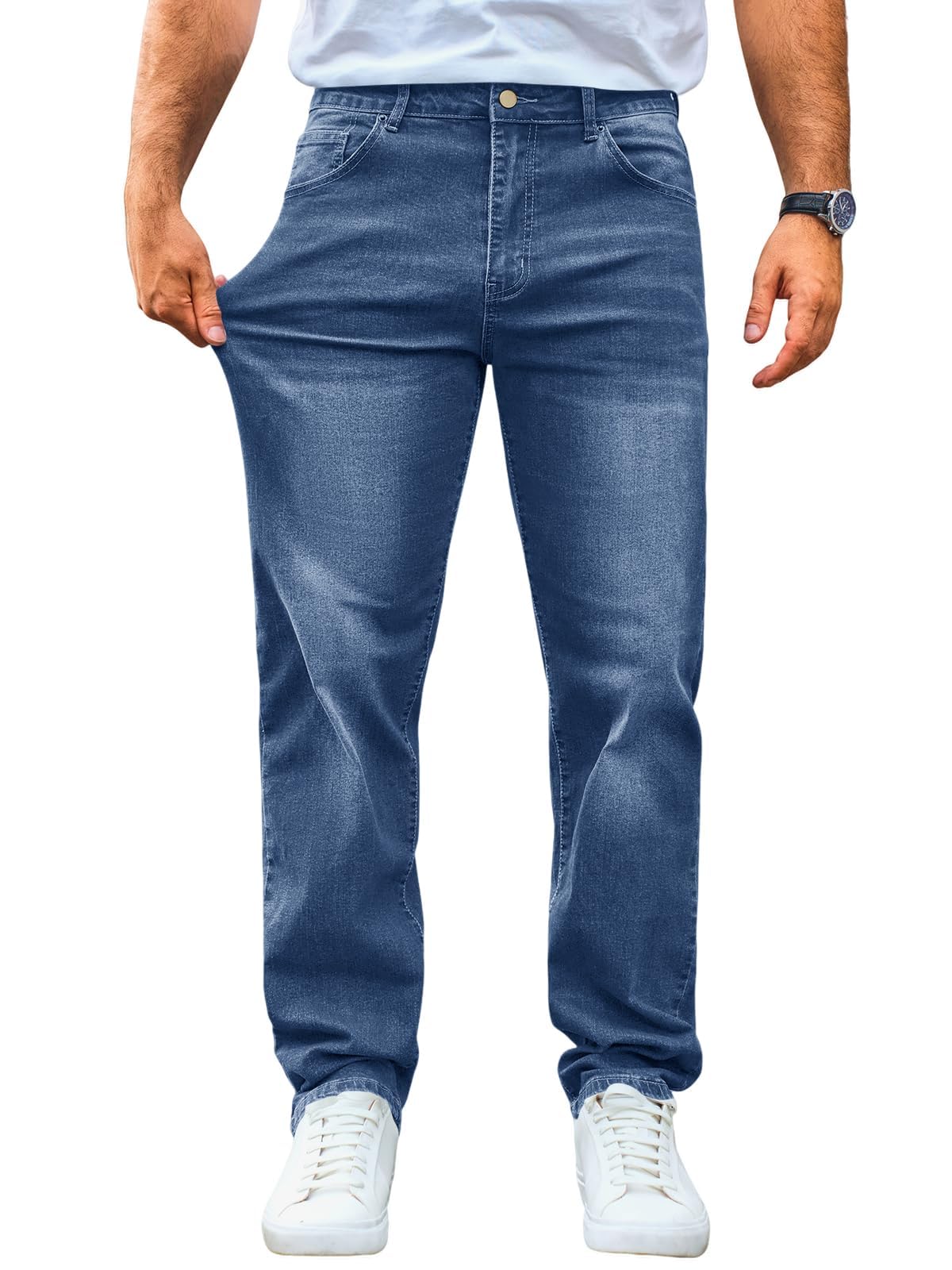 Runcati Herren Stretch Jeans Baumwolle Denim Hosen Männer | Regular Fit, Jeanshose, Freizeit, Streetwear, Jogginghose, Hip Hop, Jeanspants