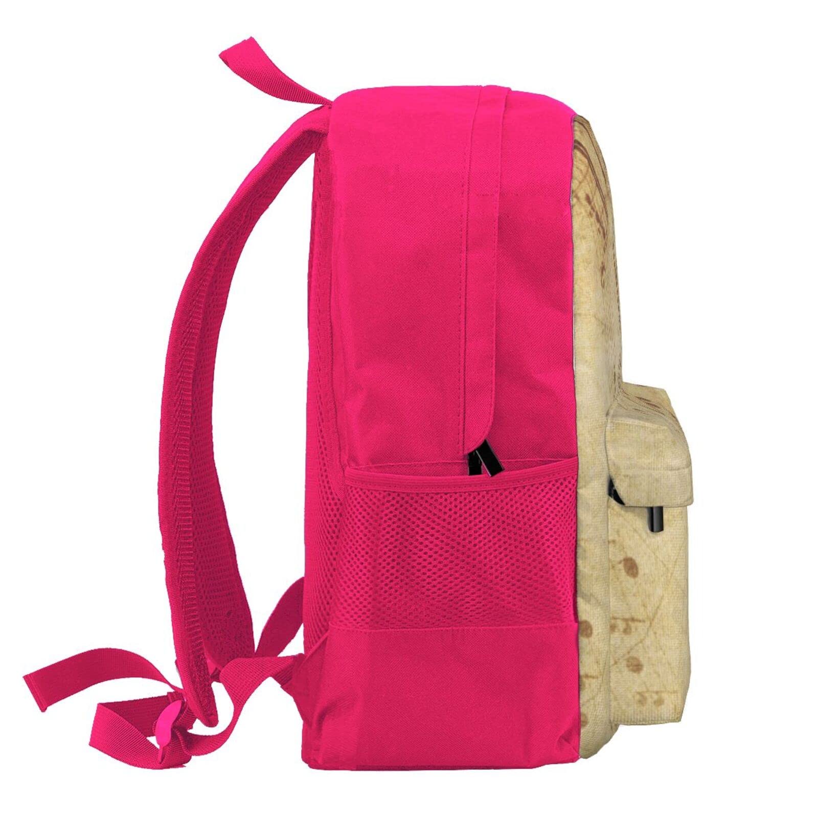 Notenblätter für Damen und Herren, Laptop-Rucksack, Reiserucksack, Sporttasche, Schultaschen für Kinder, Mädchen, Jungen, Schwarz, rose, One size