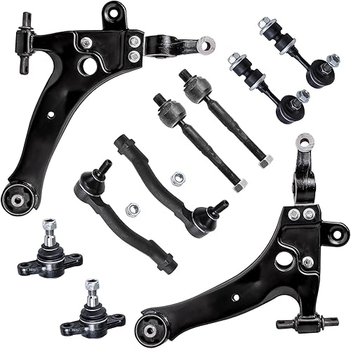 Miniatura 69 de Detroit Axle - Kit de suspensión frontal de 10 piezas para Chevy Trailblazer GMC Envoy XL Buick Rainier 9-7X Ascender, inferior y superior, 4 brazos