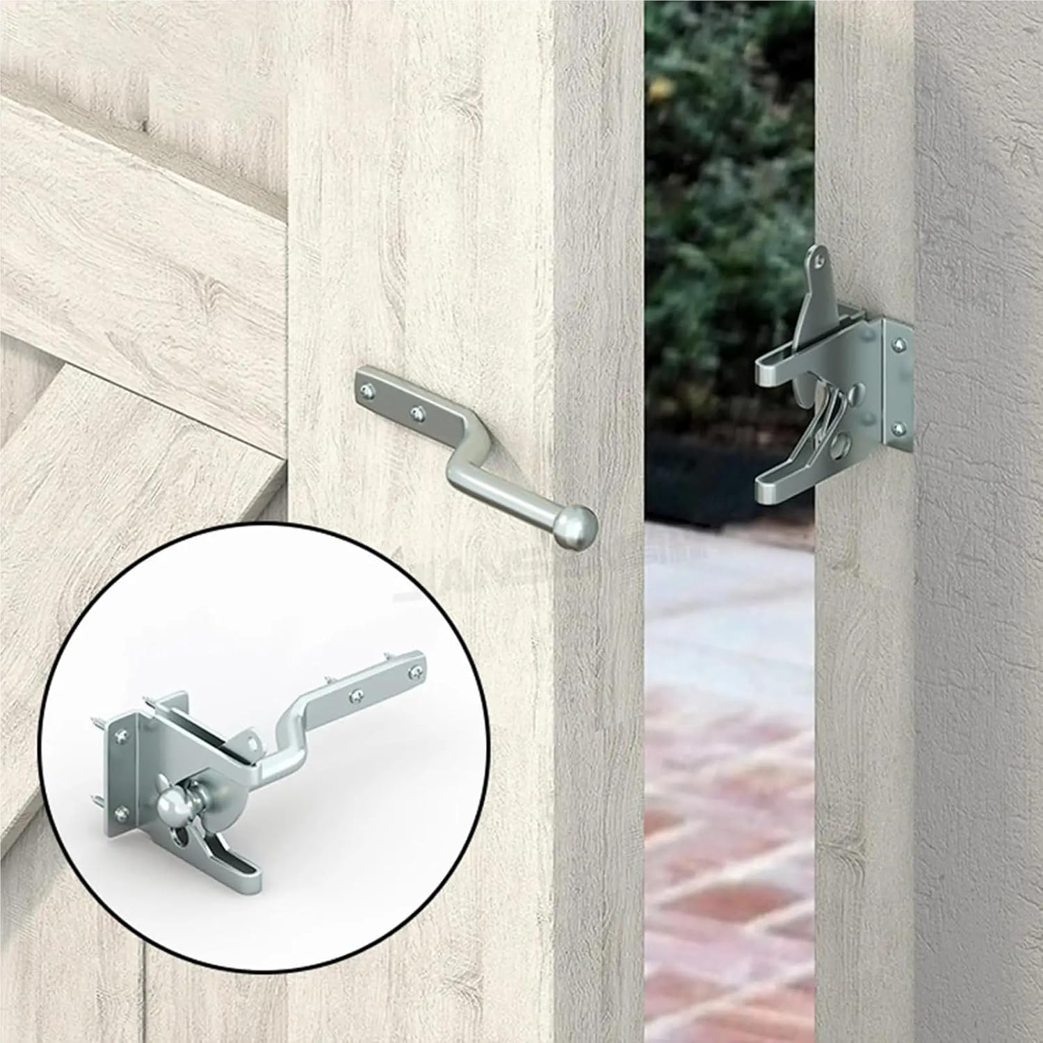 Steel Self-Locking Gate Latch, Rustic Fence Hardware for Garden, Pasture and Outdoor Wood Fences