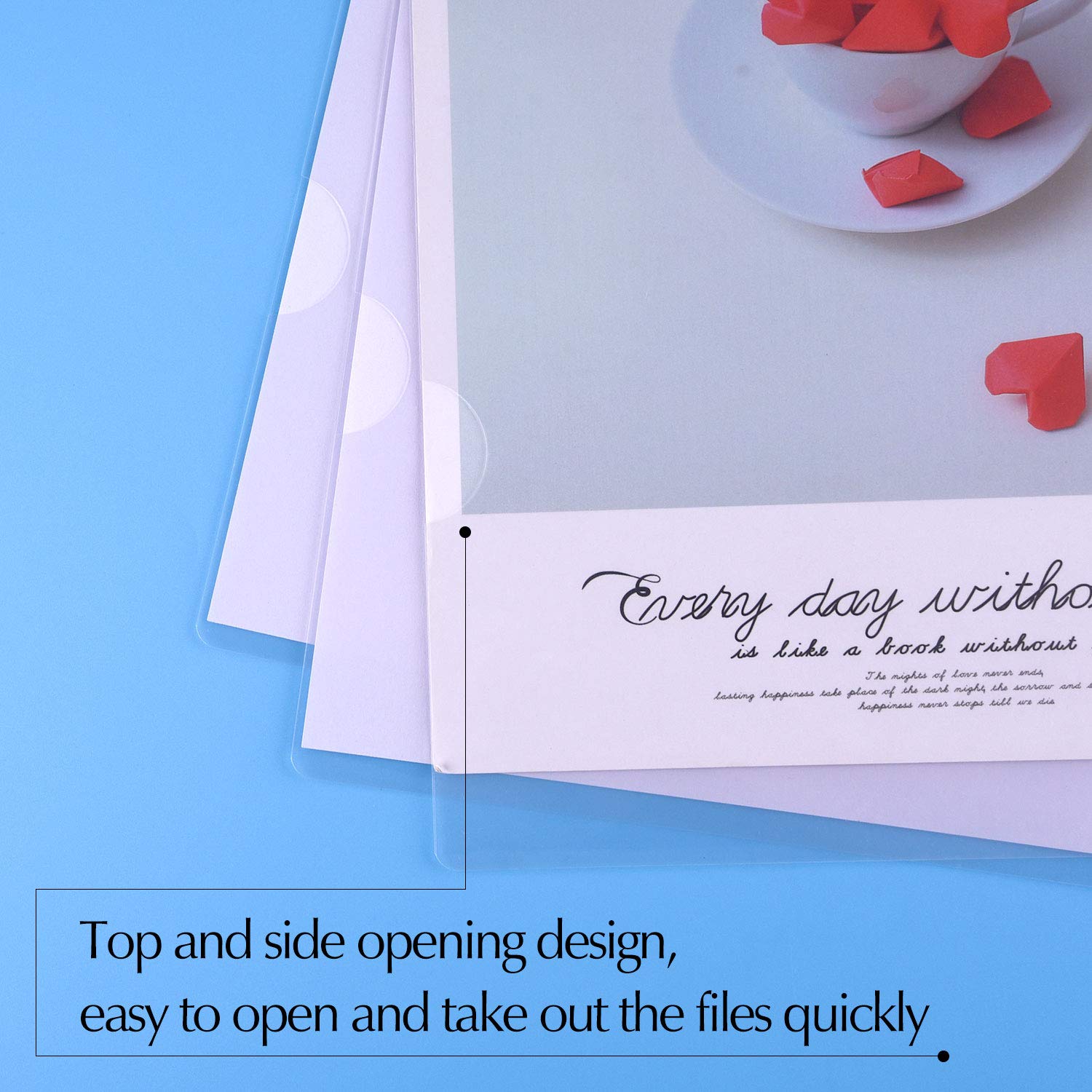 Buy FEPITO 40 Pcs A4 Plastic File Folders Transparent A4 Cut Flush File