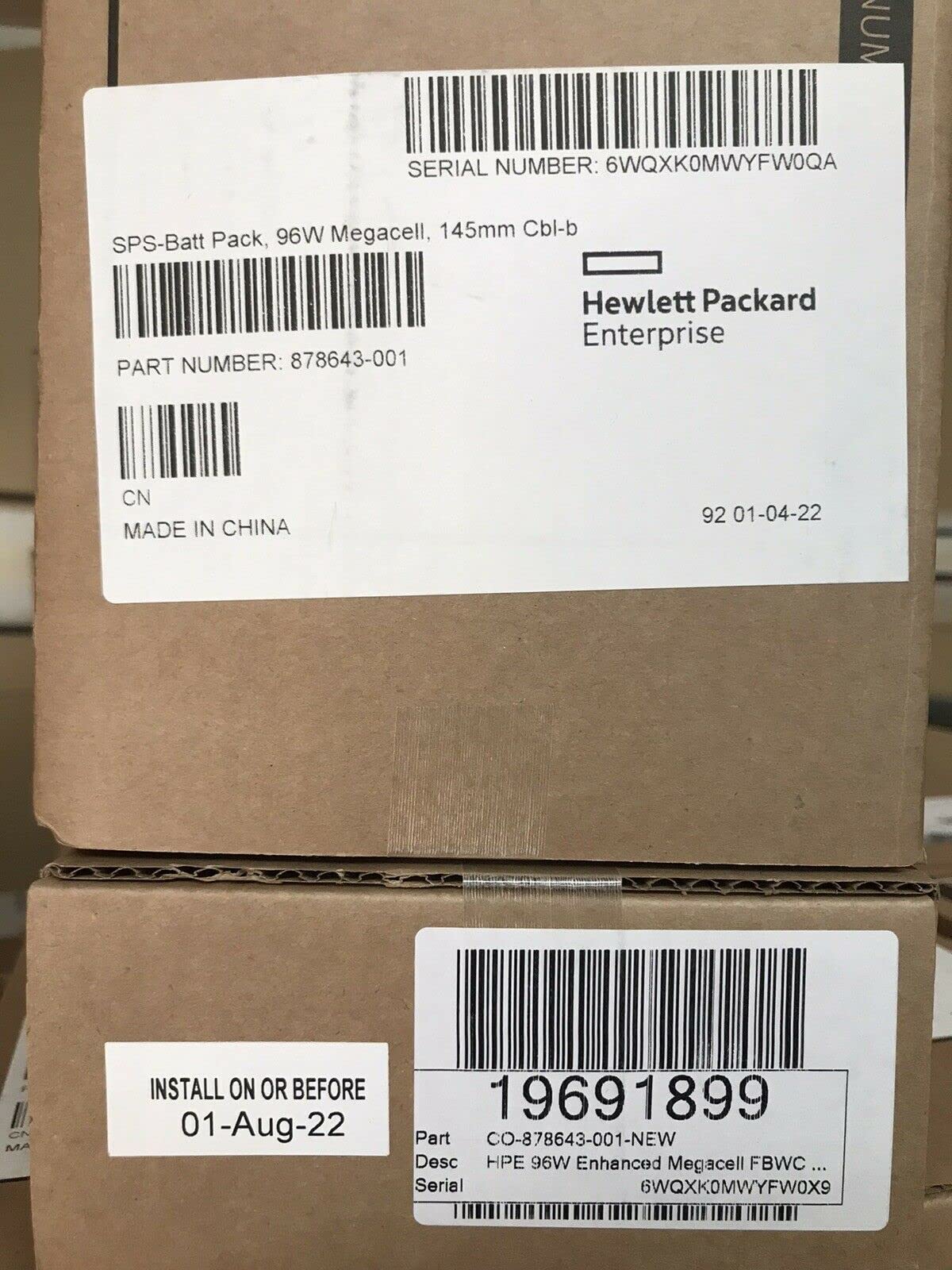 Hewlett Packard Enterprise Hpe 96W Enhanced MegaCell Battery Flash Back Write Cache (FBWC) - 878643-001