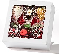 Vista 10 de RomanticBaking 20 piezas cajas de panadería elegantes de 6 x 6 x 2.5 pulgadas con ventana, ideales para galletas, fresas cubiertas de chocolate